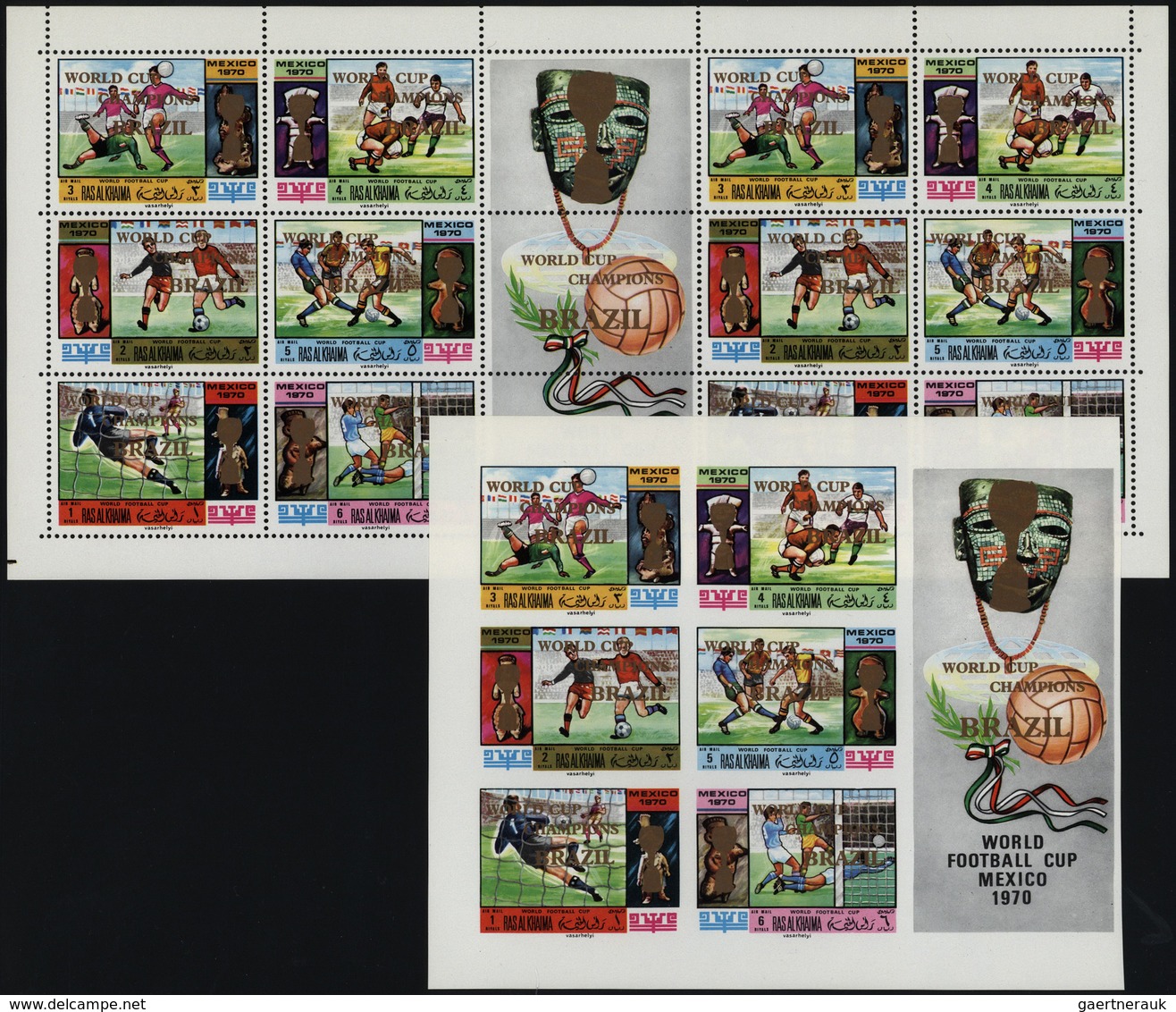 23900 Ras Al Khaima: 1970, Football World Championship/Olympic Games, U/m Collection Incl. Se-tenant Gutte - Ras Al-Khaima