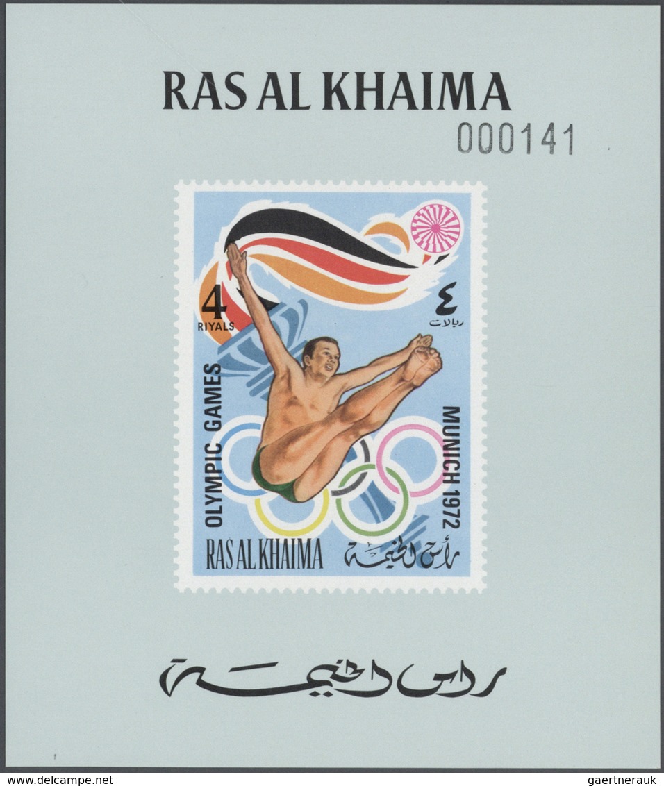 23906 Ras al Khaima: 1972, u/m collection in a thick stockbook with attractive thematic issues like Birds,