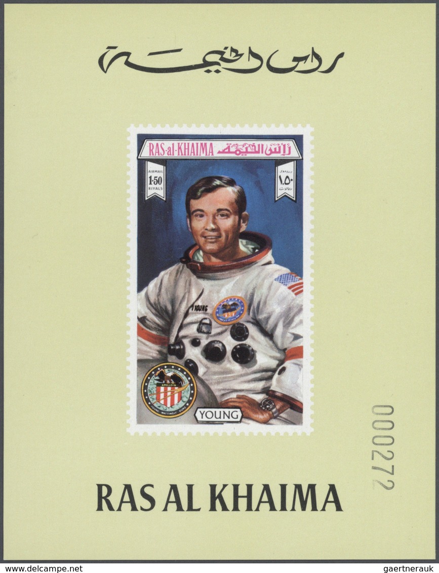 23907 Ras Al Khaima: 1972, U/m Collection In A Thick Stockbook With Attractive Thematic Issues Like Space, - Ras Al-Khaima