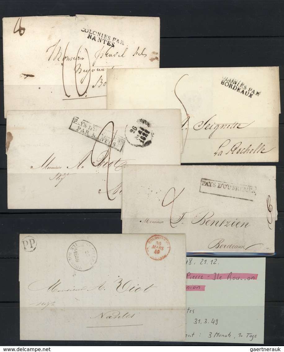 23908 Reunion: 1822/1910 (ca.), Comprehensive Collection In A Binder With Main Value In The Apprx. 86 Cove - Lettres & Documents