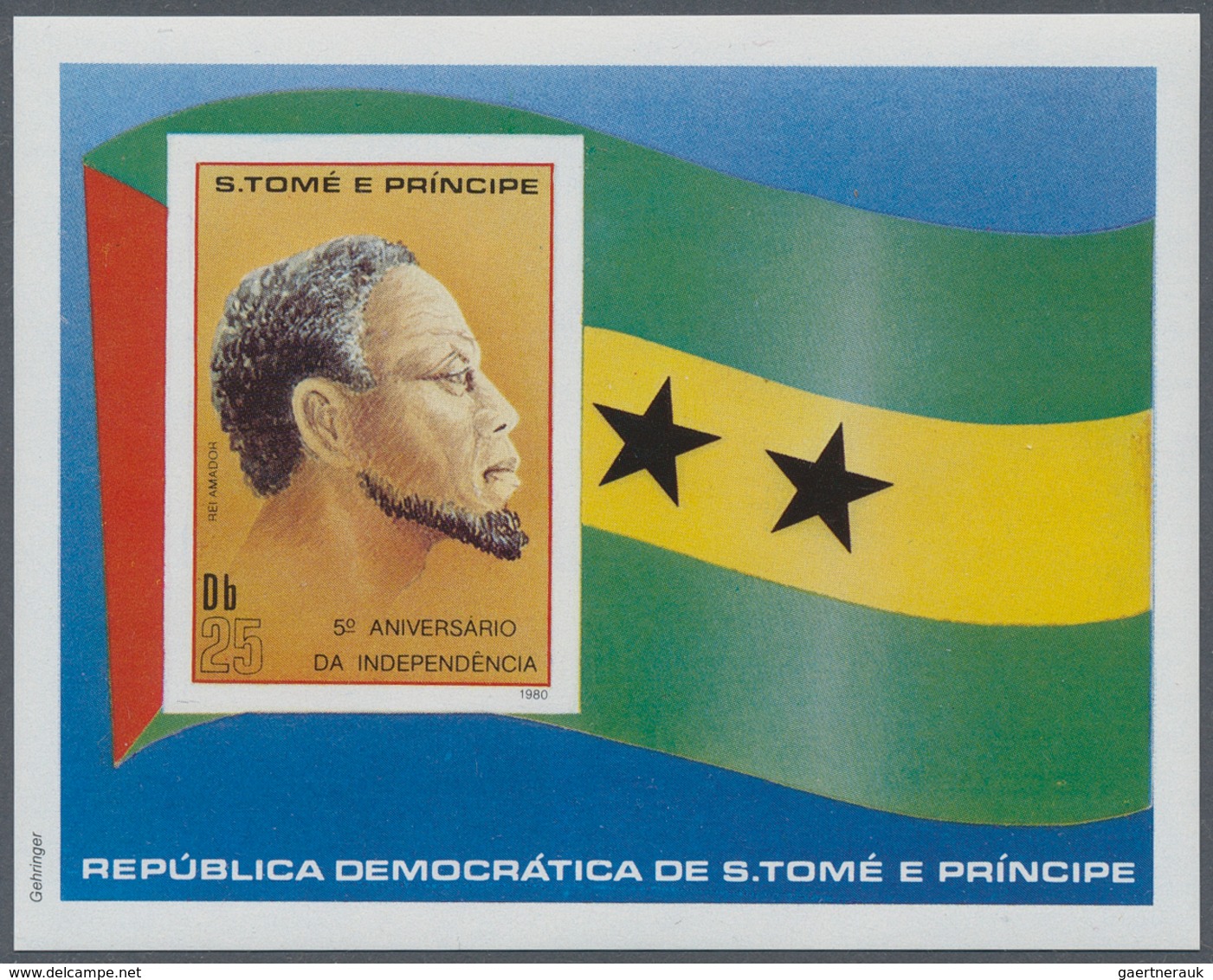 23939 St. Thomas Und Prinzeninsel - Sao Thome E Principe: 1980, King Amador Miniature Sheet In An Investme - Sao Tome Et Principe