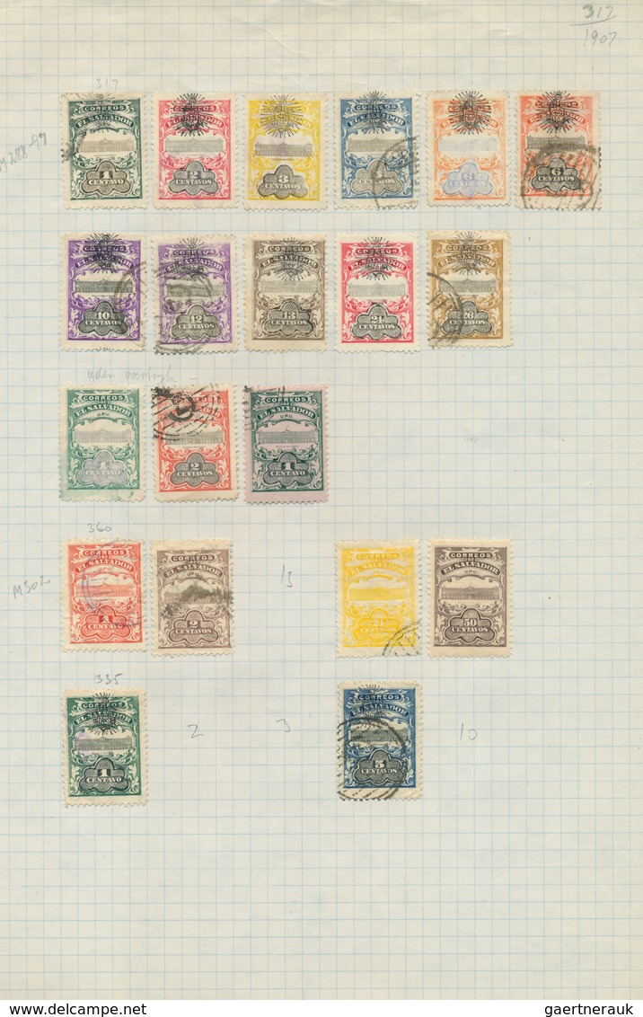 23950 El Salvador: 1867/1960 (ca.), Used And Mint Collection/accumulation On Leaves/stockpage, With Plenty - Salvador