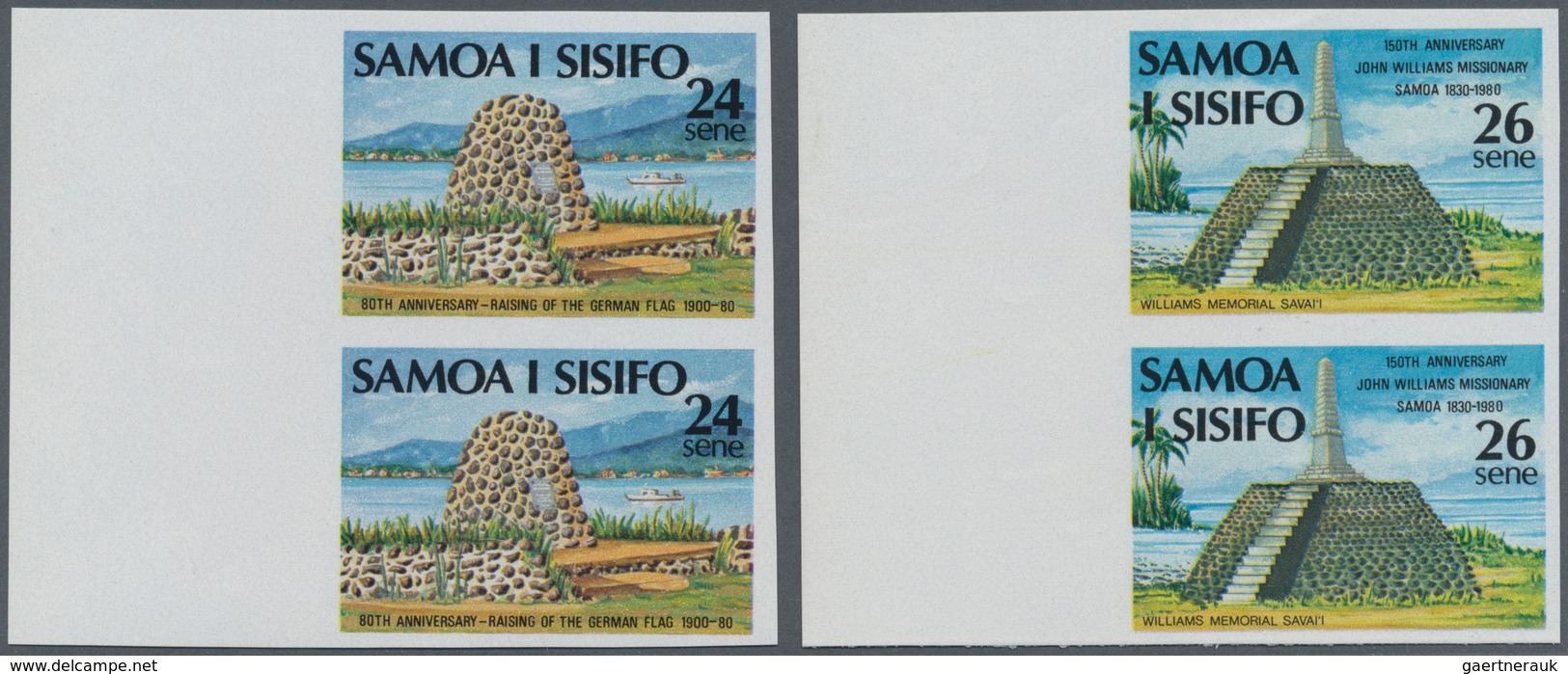 23956 Samoa: 1980, Monuments 24s. For 80 Years Of German Colony And 26s. For 150 Years Of John Williams Ar - Samoa