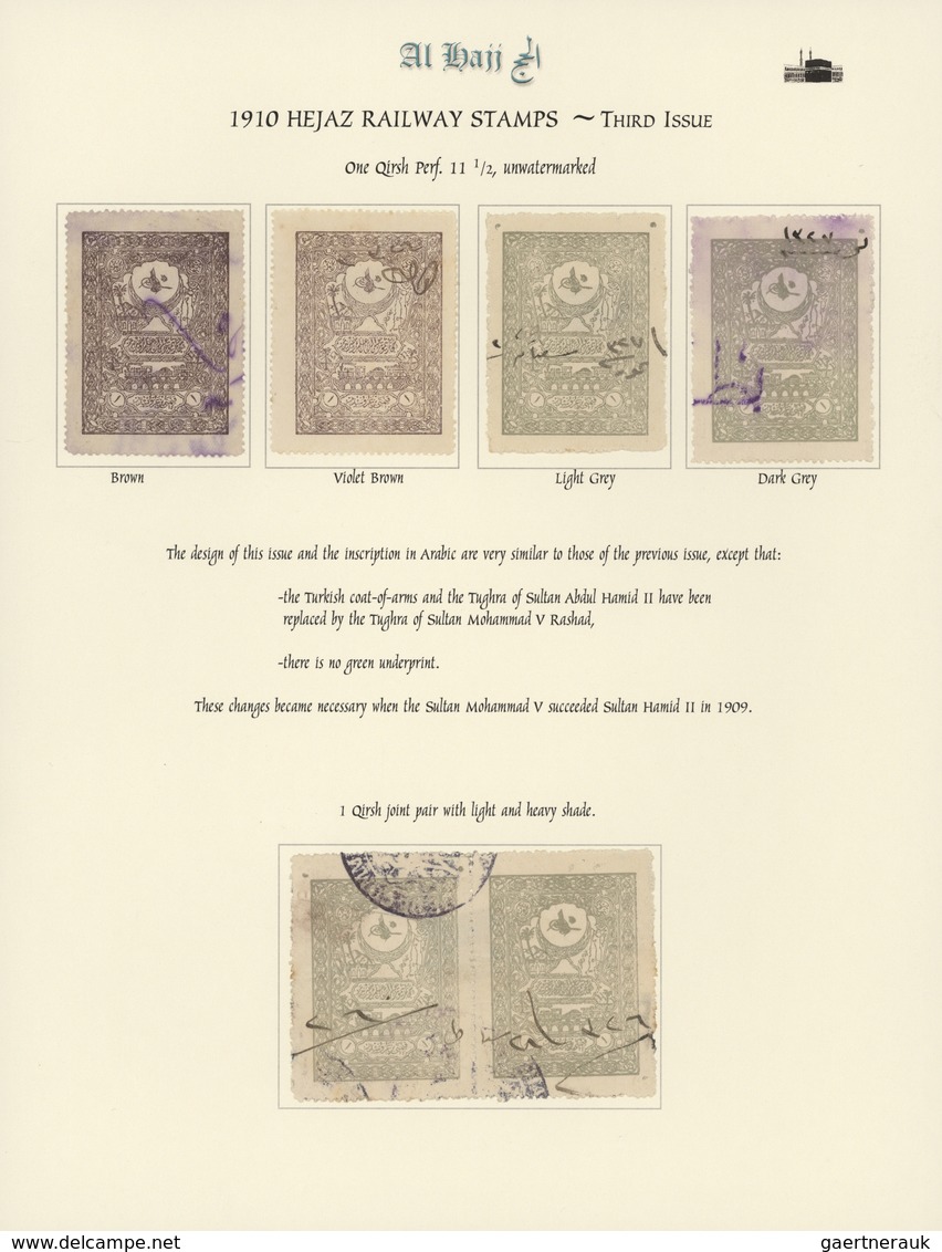 23966 Saudi-Arabien: 1905-14, Collection On Five Album Pages With Mint And Used Hejaz Railway Revenues, In - Saudi-Arabien