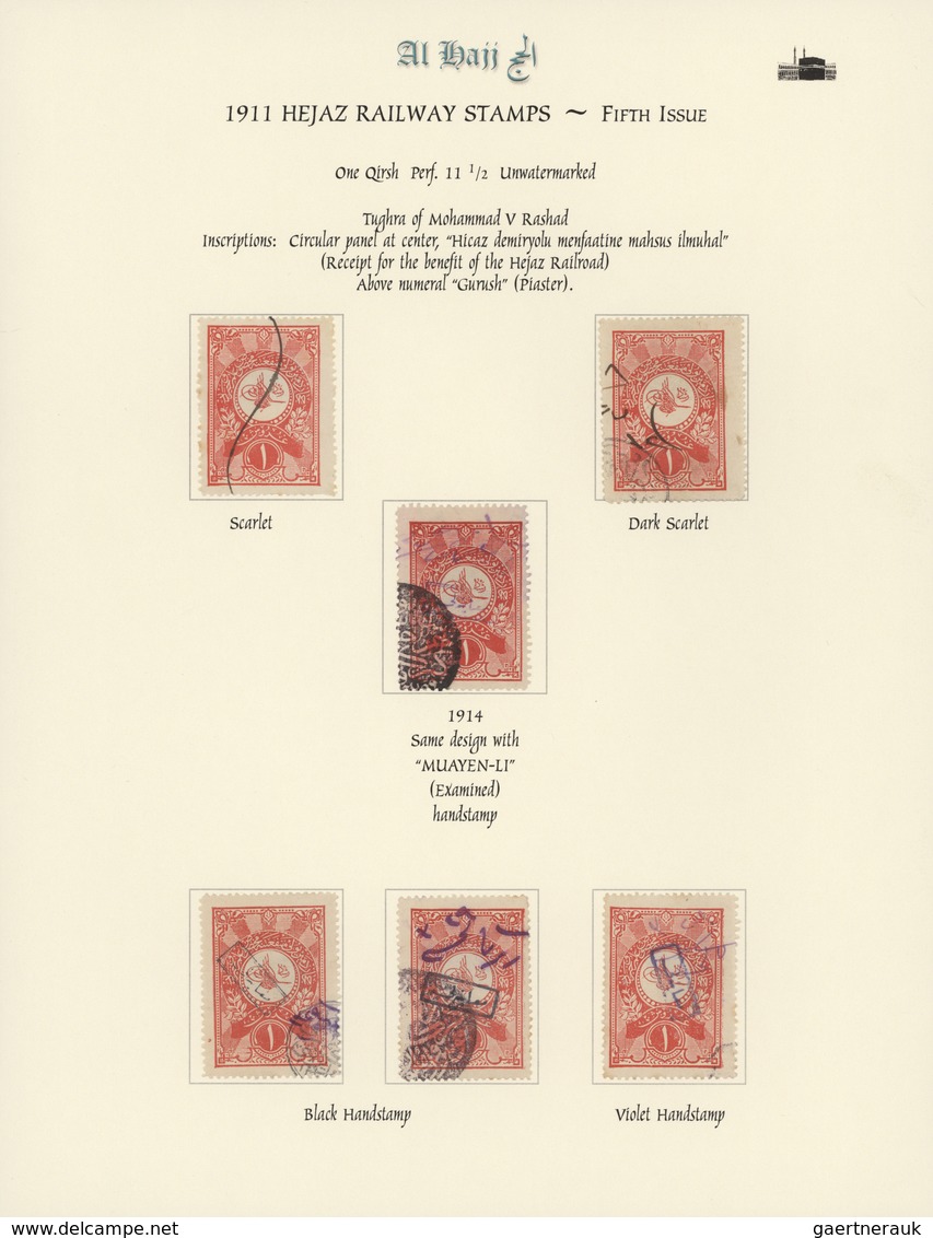23966 Saudi-Arabien: 1905-14, Collection On Five Album Pages With Mint And Used Hejaz Railway Revenues, In - Arabie Saoudite