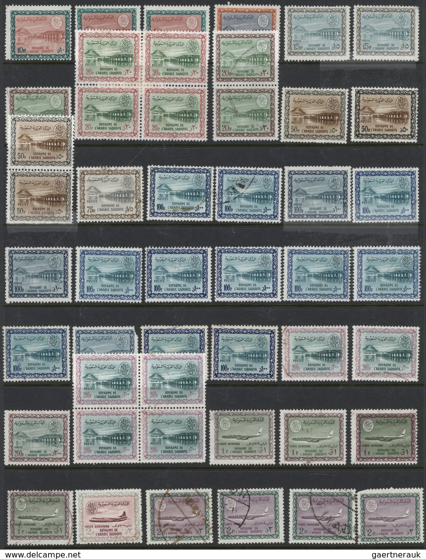 23976 Saudi-Arabien: 1925-95, Album with big stock of 1960-75 oil, air plane and dam issues, most used, bl