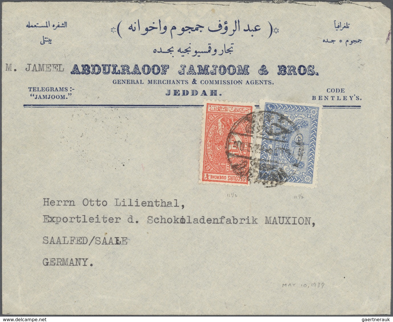 23979 Saudi-Arabien: 1947-75, 36 Covers including registered mail and air mails, attractive frankings.