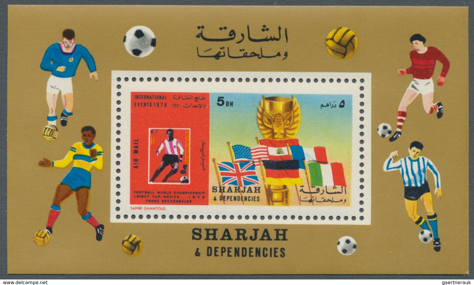 24032 Schardscha / Sharjah: 1970, Football World Championships Large Lot With 395 Miniature Sheets With Di - Sharjah