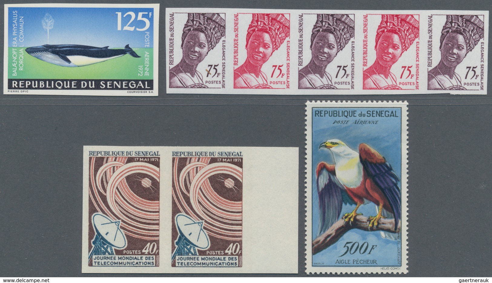 24046 Senegal: 1961/1997 (ca.), Accumulation In Box With Stamps And Miniature Sheets Incl. Many IMPERFORAT - Senegal (1960-...)