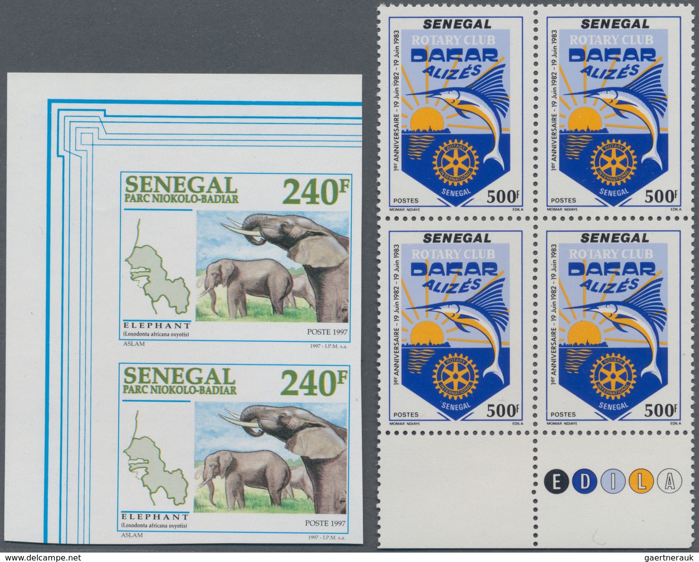 24046 Senegal: 1961/1997 (ca.), Accumulation In Box With Stamps And Miniature Sheets Incl. Many IMPERFORAT - Sénégal (1960-...)
