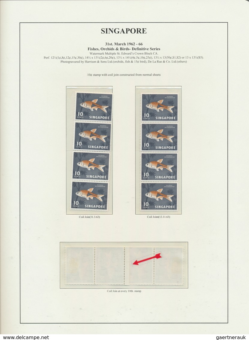 24059 Singapur: 1962/1969, Definitives "Fishes, Orchids & Birds", Deeply Specialised Collection Of Apprx. - Singapour (...-1959)