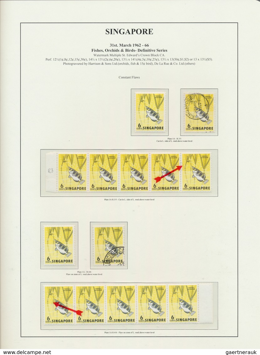 24059 Singapur: 1962/1969, Definitives "Fishes, Orchids & Birds", Deeply Specialised Collection Of Apprx. - Singapour (...-1959)