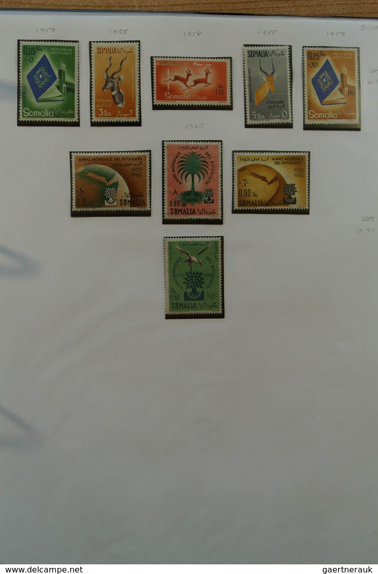 24093 Somalia: 1905-1968. MNH, mint hinged and used collection Somalia 1905-1968 in album. Collection incl