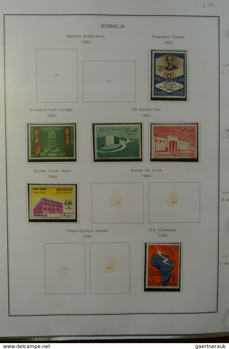 24093 Somalia: 1905-1968. MNH, mint hinged and used collection Somalia 1905-1968 in album. Collection incl