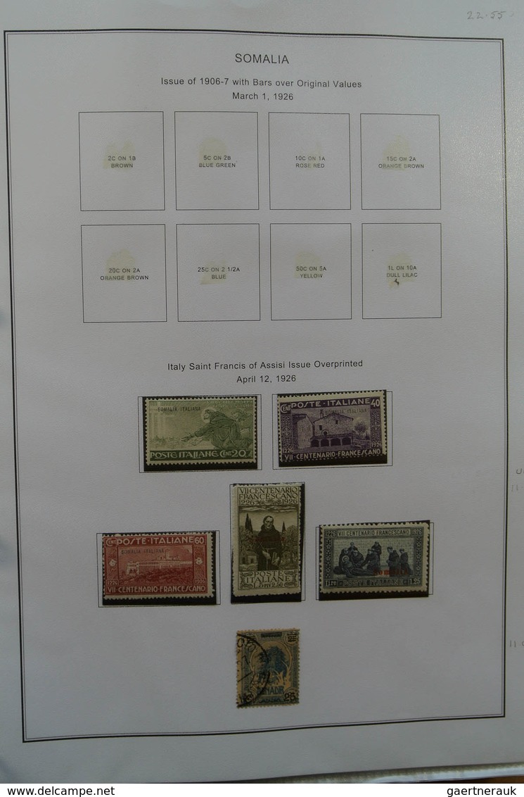 24093 Somalia: 1905-1968. MNH, mint hinged and used collection Somalia 1905-1968 in album. Collection incl