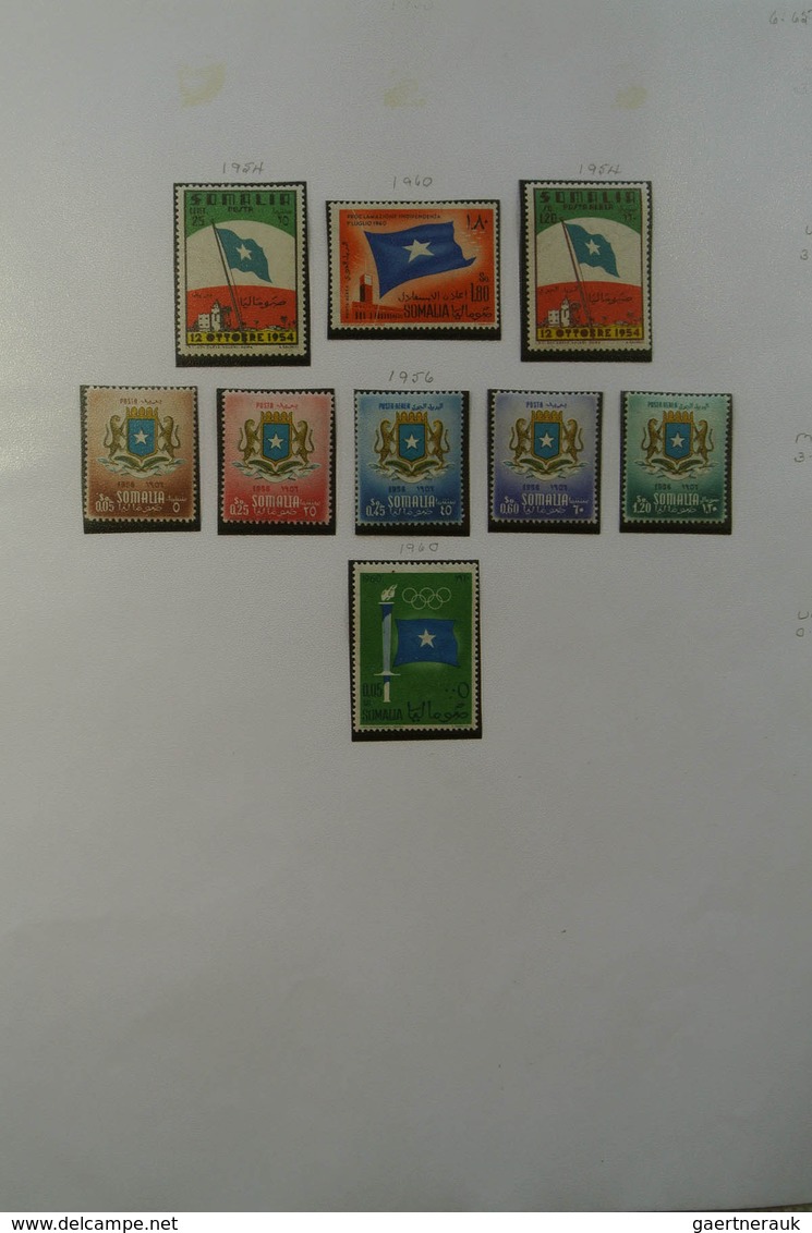 24093 Somalia: 1905-1968. MNH, mint hinged and used collection Somalia 1905-1968 in album. Collection incl