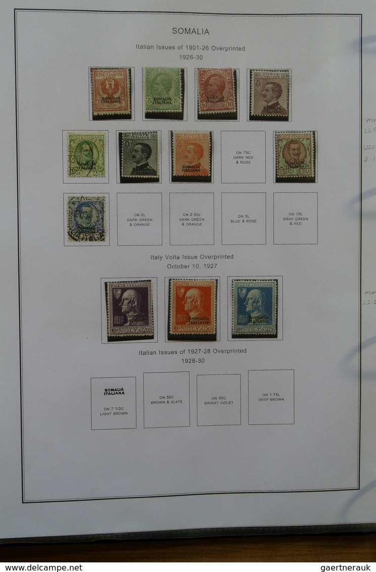 24093 Somalia: 1905-1968. MNH, mint hinged and used collection Somalia 1905-1968 in album. Collection incl