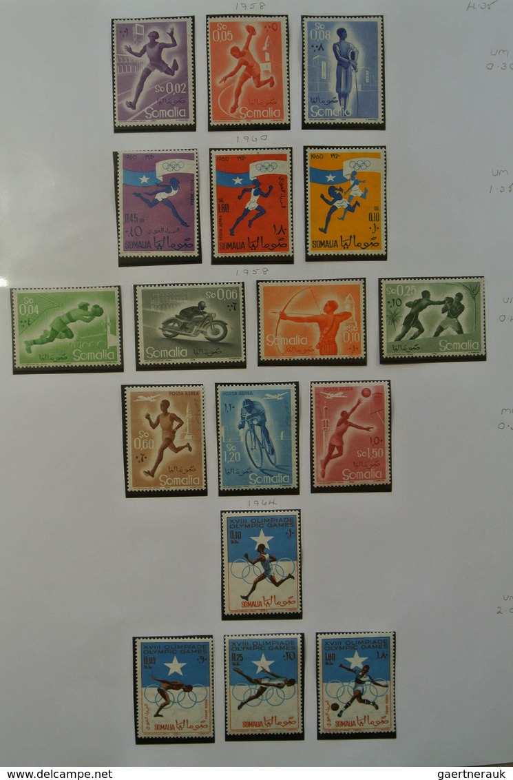 24093 Somalia: 1905-1968. MNH, mint hinged and used collection Somalia 1905-1968 in album. Collection incl