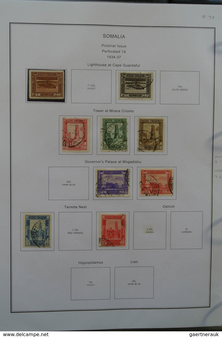 24093 Somalia: 1905-1968. MNH, mint hinged and used collection Somalia 1905-1968 in album. Collection incl