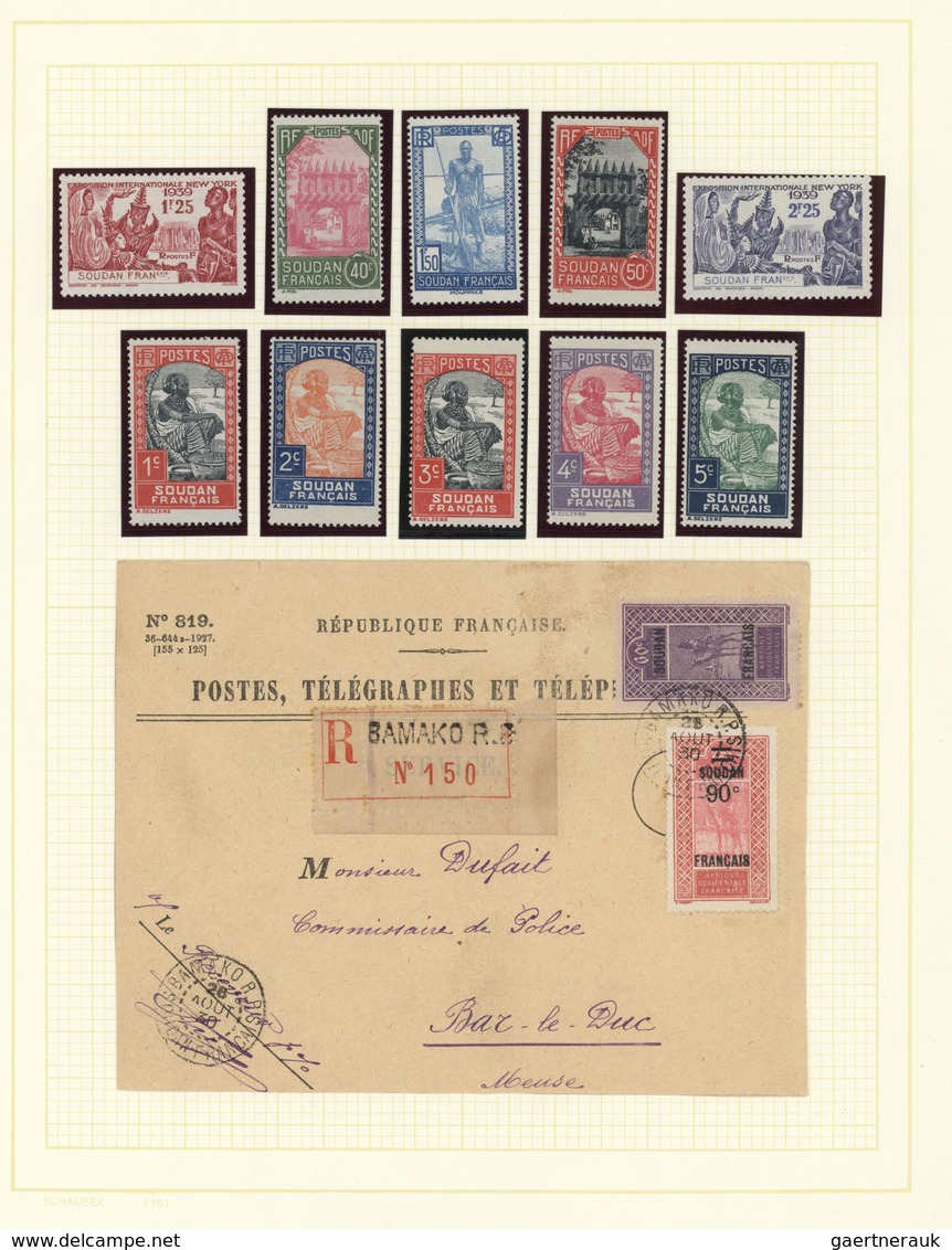 24102 Sudan: 1897-1967, Small Collection On Album Leaves Including French P.O. With Registered PTT Cover F - Soudan (1954-...)