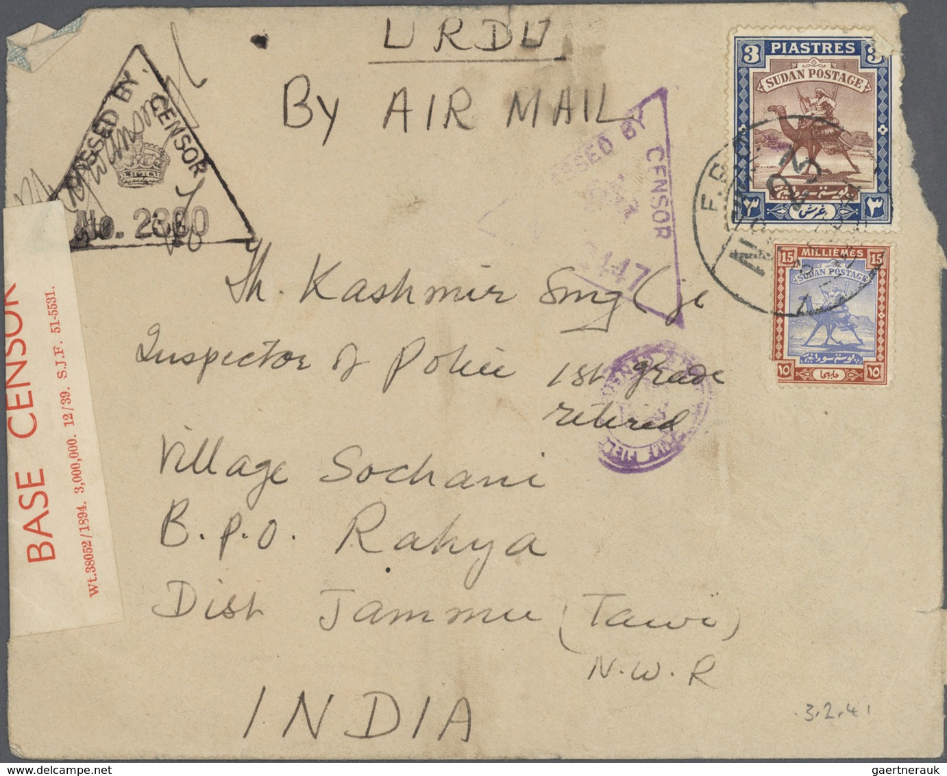 24104 Sudan: 1940-65, 40 Covers / Cards Including Censor Mail With A Wide Range Of Censormarks, Many Air M - Soudan (1954-...)