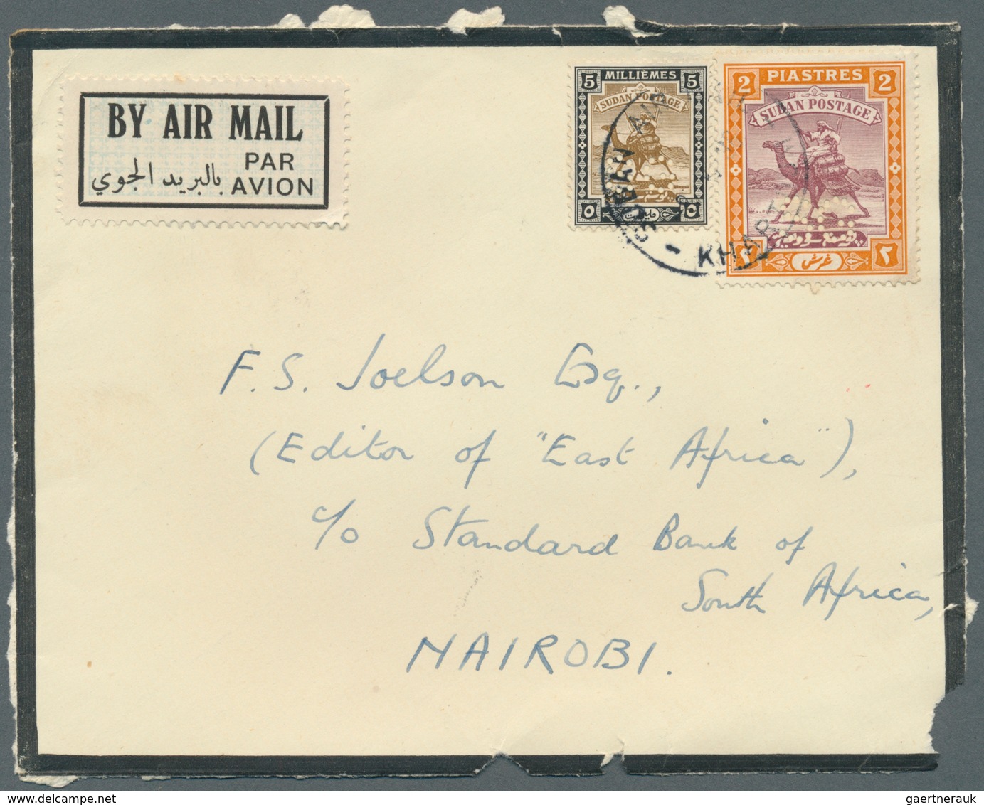 24108 Sudan - Dienstmarken Regierung: 1936/49, Airmail Covers To London Franked Up To 10 Sh (5), Plus Fron - Soudan (1954-...)