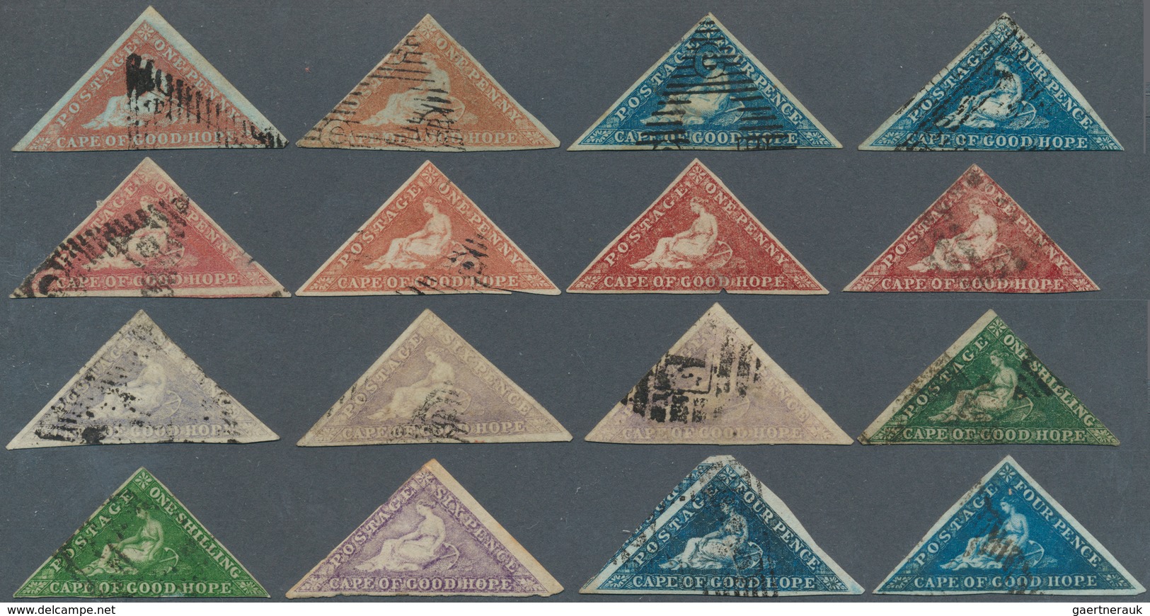 24111 Kap Der Guten Hoffnung: 1853/1864: Collection Of Over 70 Mint And Used Triangulars Written-up In An - Cap De Bonne Espérance (1853-1904)