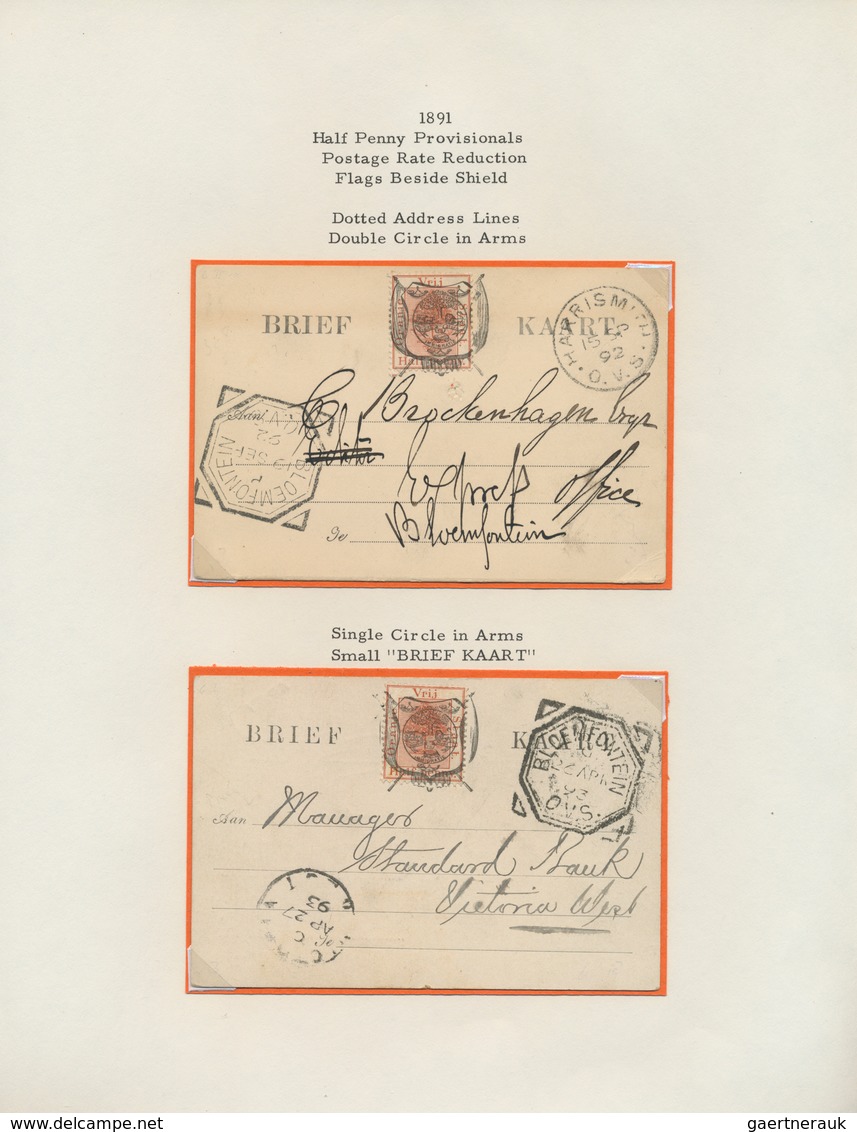 24118 Oranjefreistaat: 1884/1902, THE POSTAL CARDS OF THE ORANGE FREE STATE, Exhibition Collection With 52 - État Libre D'Orange (1868-1909)