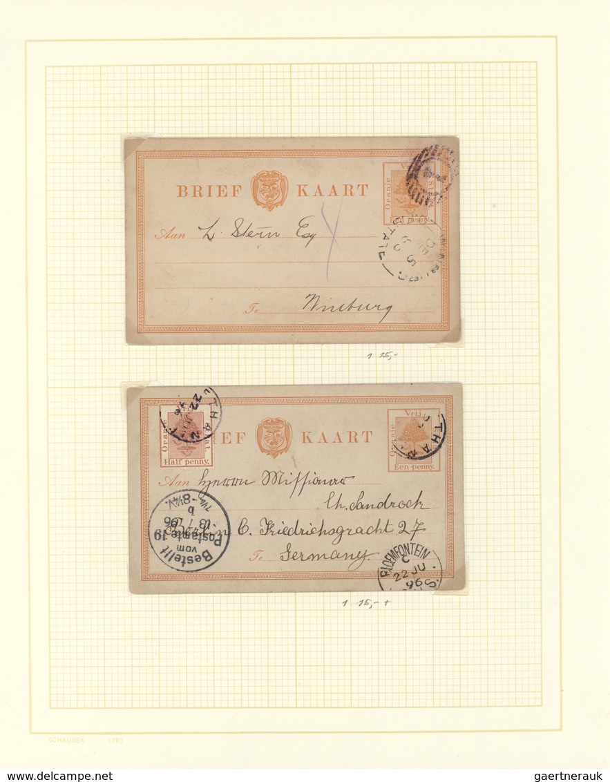 24119 Oranjefreistaat: 1890-1910, ORANJE VRIJ STAAT & ORANGE RIVER COLONY : Selection Of Stationerys, Card - État Libre D'Orange (1868-1909)