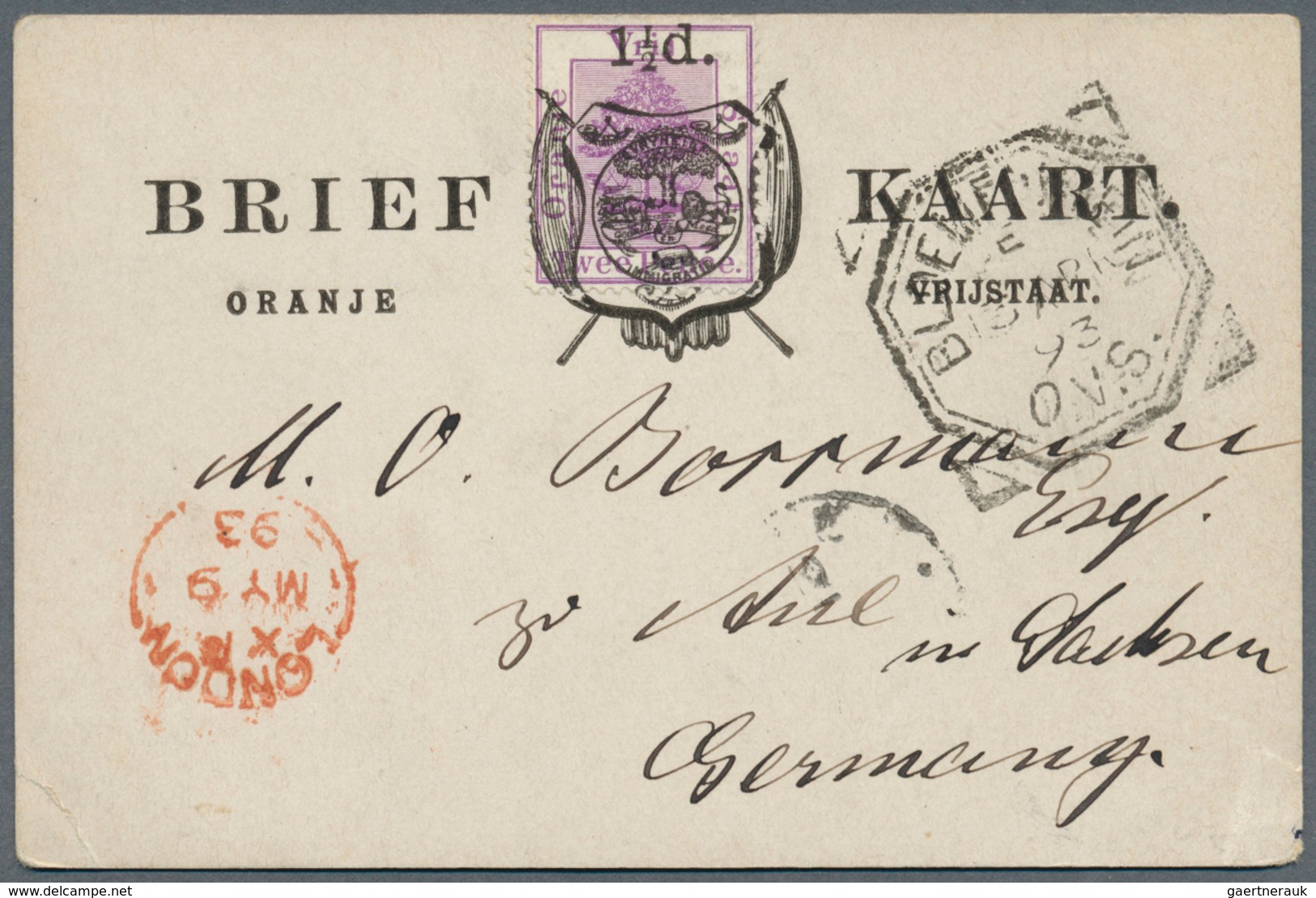 24120 Oranjefreistaat: 1892/1912, Lot Of 50 Commercially Used Stationeries, Mainly Cards (with Messages) A - État Libre D'Orange (1868-1909)