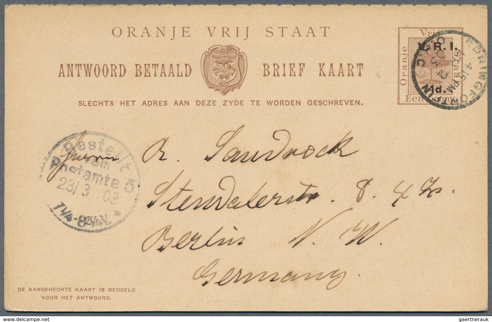 24120 Oranjefreistaat: 1892/1912, Lot Of 50 Commercially Used Stationeries, Mainly Cards (with Messages) A - État Libre D'Orange (1868-1909)