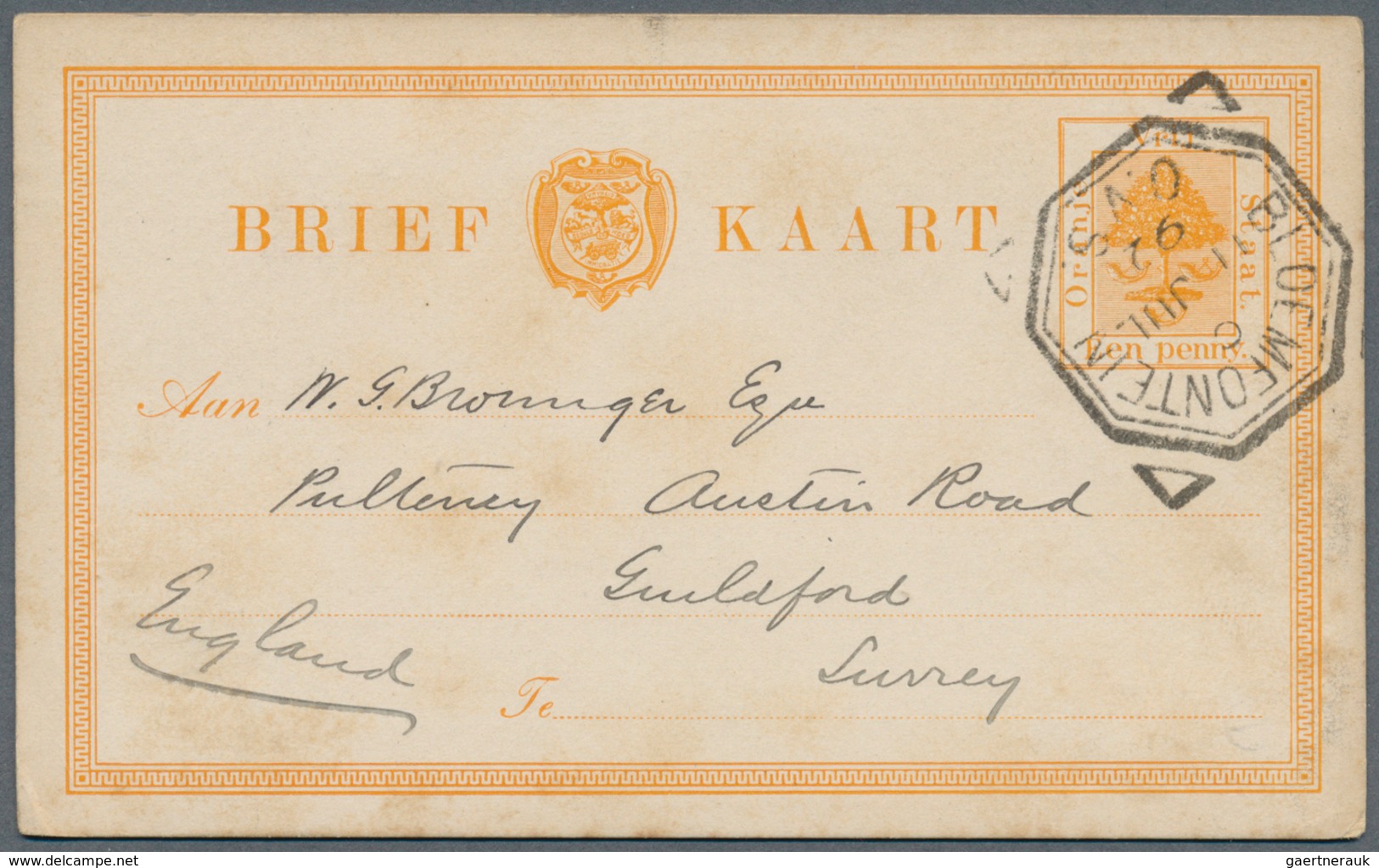 24120 Oranjefreistaat: 1892/1912, Lot Of 50 Commercially Used Stationeries, Mainly Cards (with Messages) A - État Libre D'Orange (1868-1909)