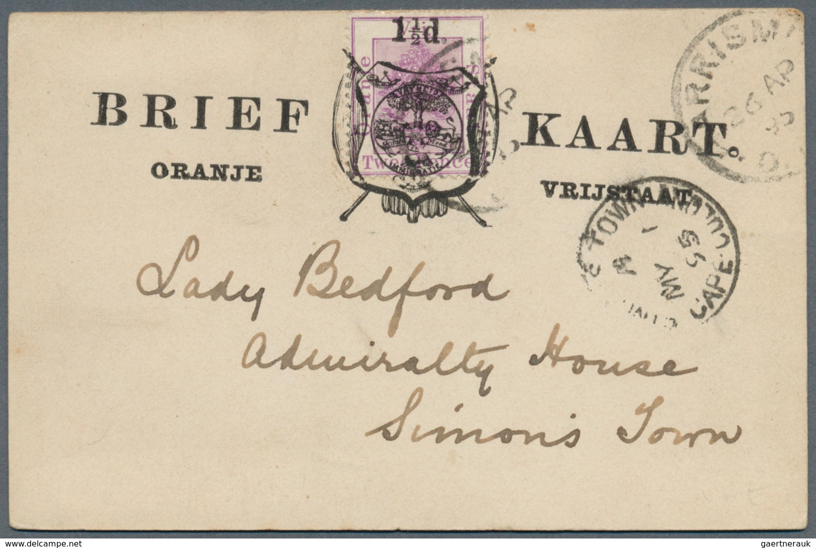 24120 Oranjefreistaat: 1892/1912, Lot Of 50 Commercially Used Stationeries, Mainly Cards (with Messages) A - État Libre D'Orange (1868-1909)