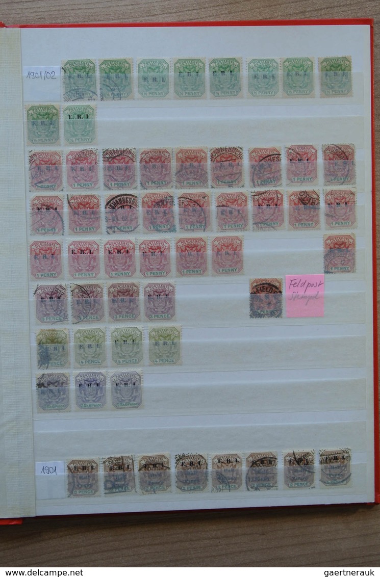 24121 Transvaal: 1870-1909. Nicely filled, mint hinged and used collection Transvaal 1870-1909 in 2 stockb