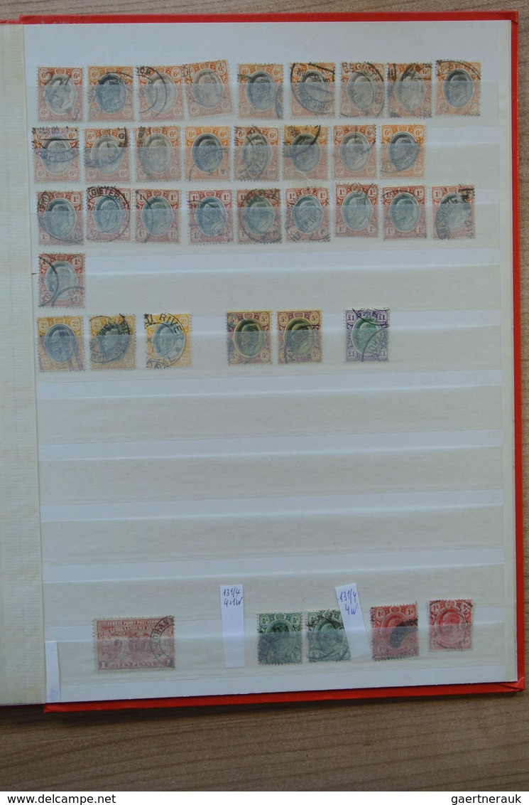 24121 Transvaal: 1870-1909. Nicely filled, mint hinged and used collection Transvaal 1870-1909 in 2 stockb