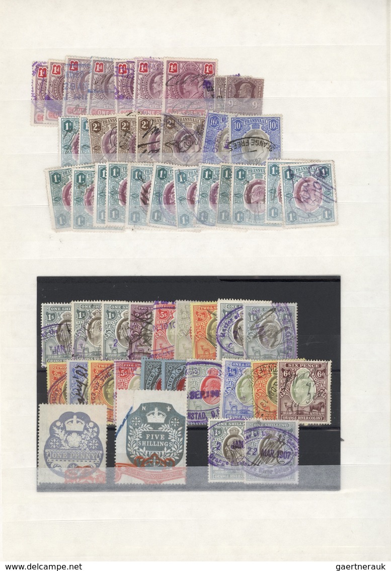 24123 Südafrika: 1880/1930 (ca.), Fiscals, Accumulation Of Apprx. 270 Fiscals Stamps Of Cape, Transvaal, O - Autres & Non Classés