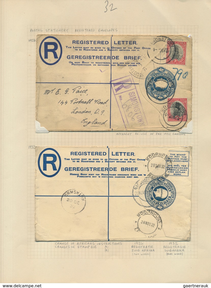 24126 Südafrika: 1900/1950 (ca.), Collection Of Apprx. 150 Entires In Two Volumes On Written Up Pages, Off - Autres & Non Classés