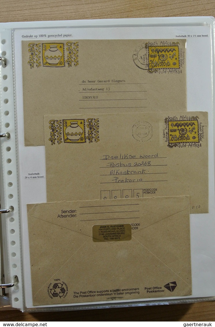 24130 Südafrika: Album with mostly modern postal stationeries of South Africa, but also a.o. a nice proof