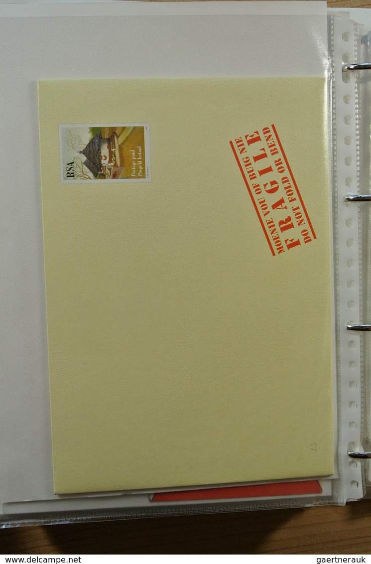 24130 Südafrika: Album with mostly modern postal stationeries of South Africa, but also a.o. a nice proof