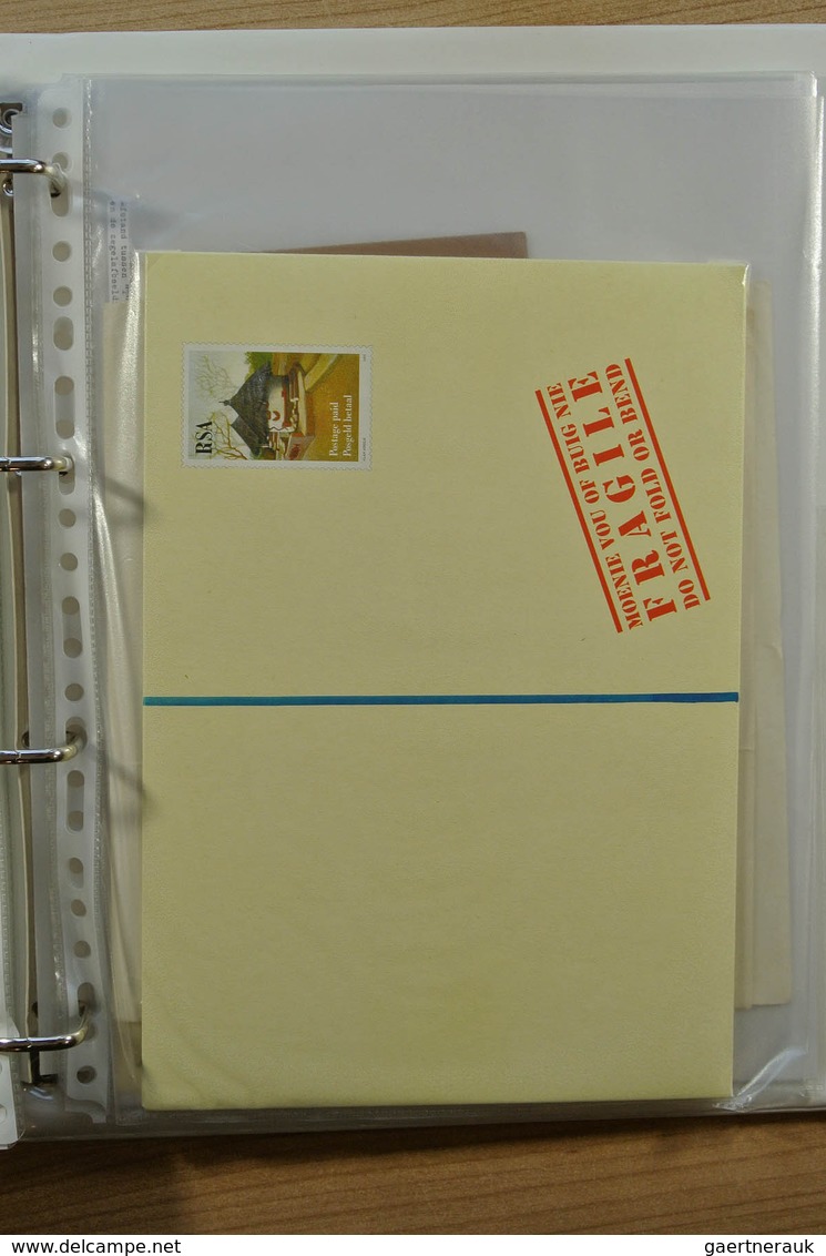 24130 Südafrika: Album with mostly modern postal stationeries of South Africa, but also a.o. a nice proof