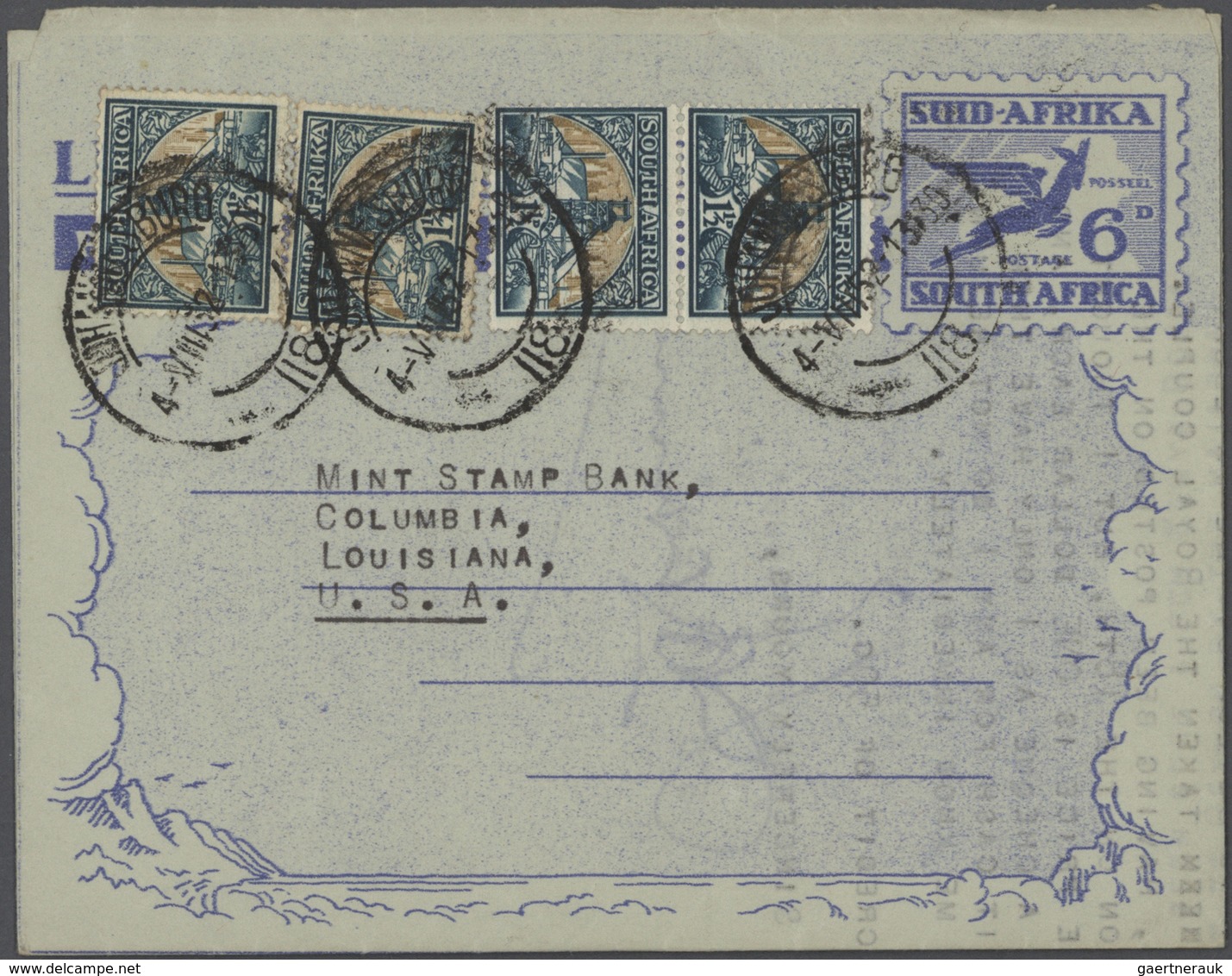 24131 Südafrika: 1945/80 (ca.), AEROGRAMMES: Duplicated Accumulation Of About 280 Airletters, Lettercards - Autres & Non Classés