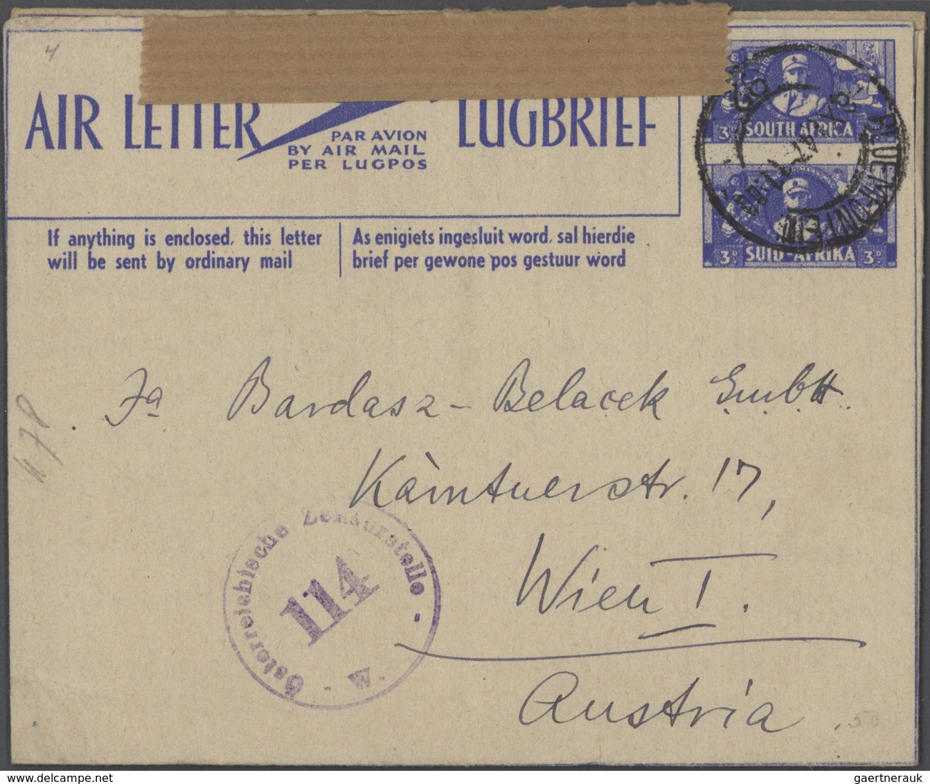 24131 Südafrika: 1945/80 (ca.), AEROGRAMMES: duplicated accumulation of about 280 airletters, lettercards
