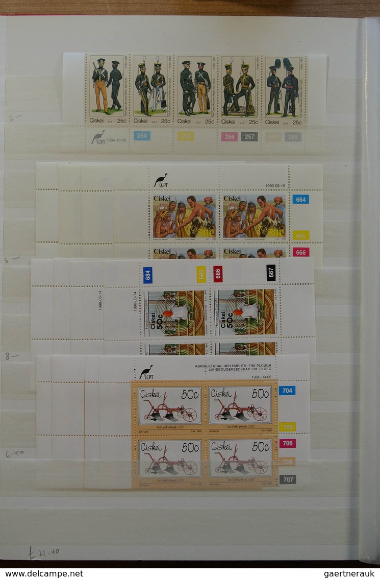 24134 Südafrika: Stockbook with MNH material of the homelands (Bophuthatswana, Ciskei, Transkei and Venda)