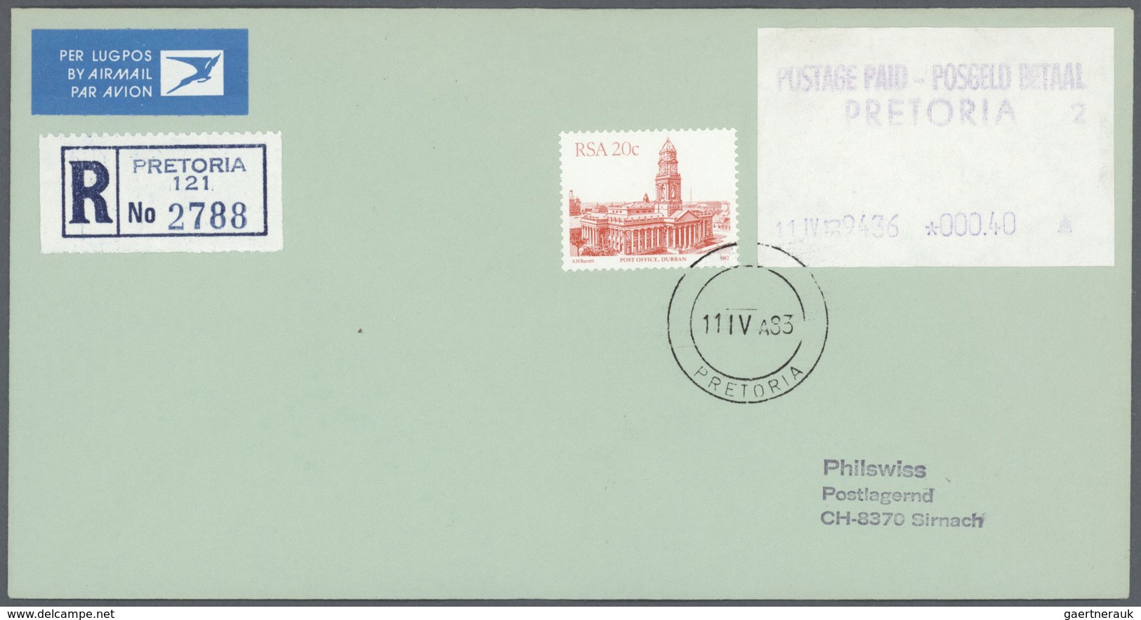 24135 Südafrika - Automatenmarken: 1983, Four Big Boxes Containing Ca. 6500-7000 (registered)-airmail-lett - Vignettes D'affranchissement (Frama)