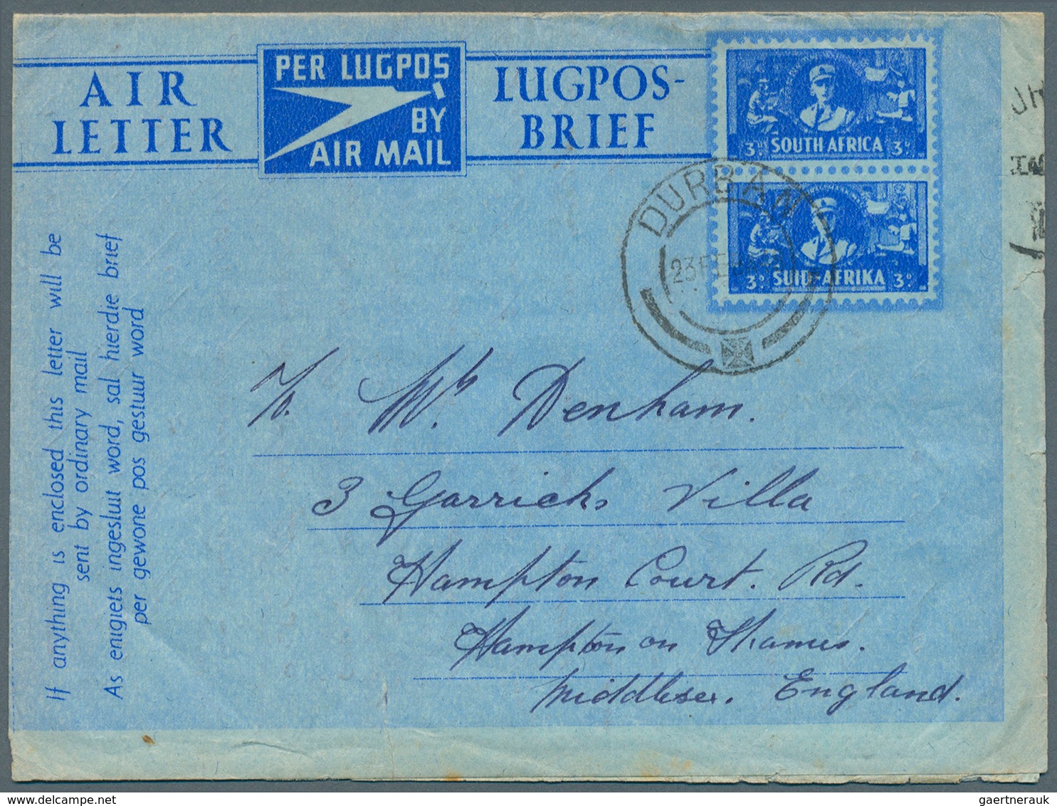 24142 Südafrika - Ganzsachen: 1945/2002 (ca.), accumulation with about 1.100 used/CTO airletters, AEROGRAM