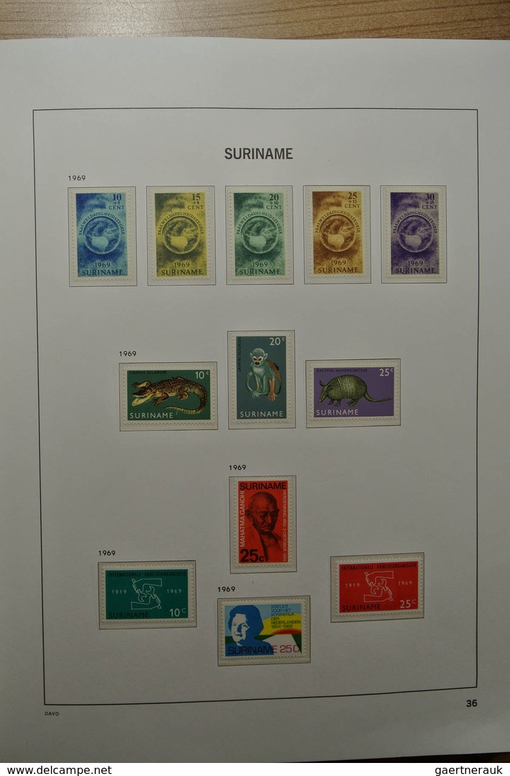 24150 Surinam: 1873-2000. Mostly MNH collection Surinam 1872-2000 in 2 Davo albums. Collection is till 194