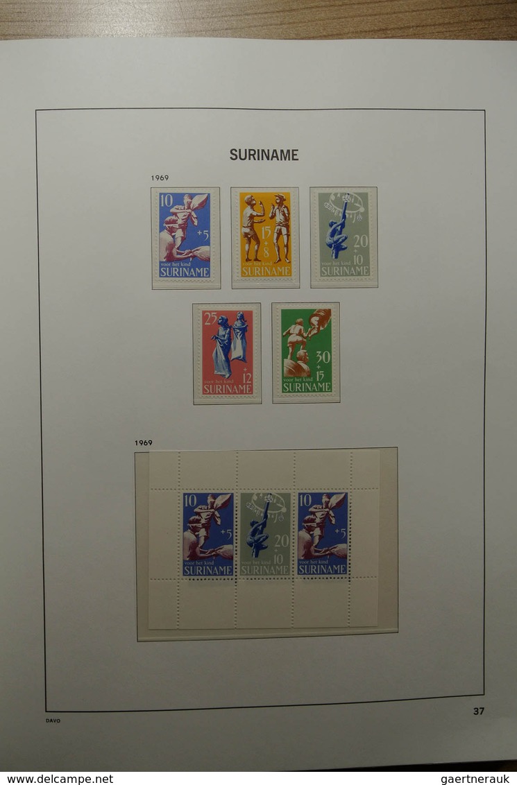 24150 Surinam: 1873-2000. Mostly MNH collection Surinam 1872-2000 in 2 Davo albums. Collection is till 194