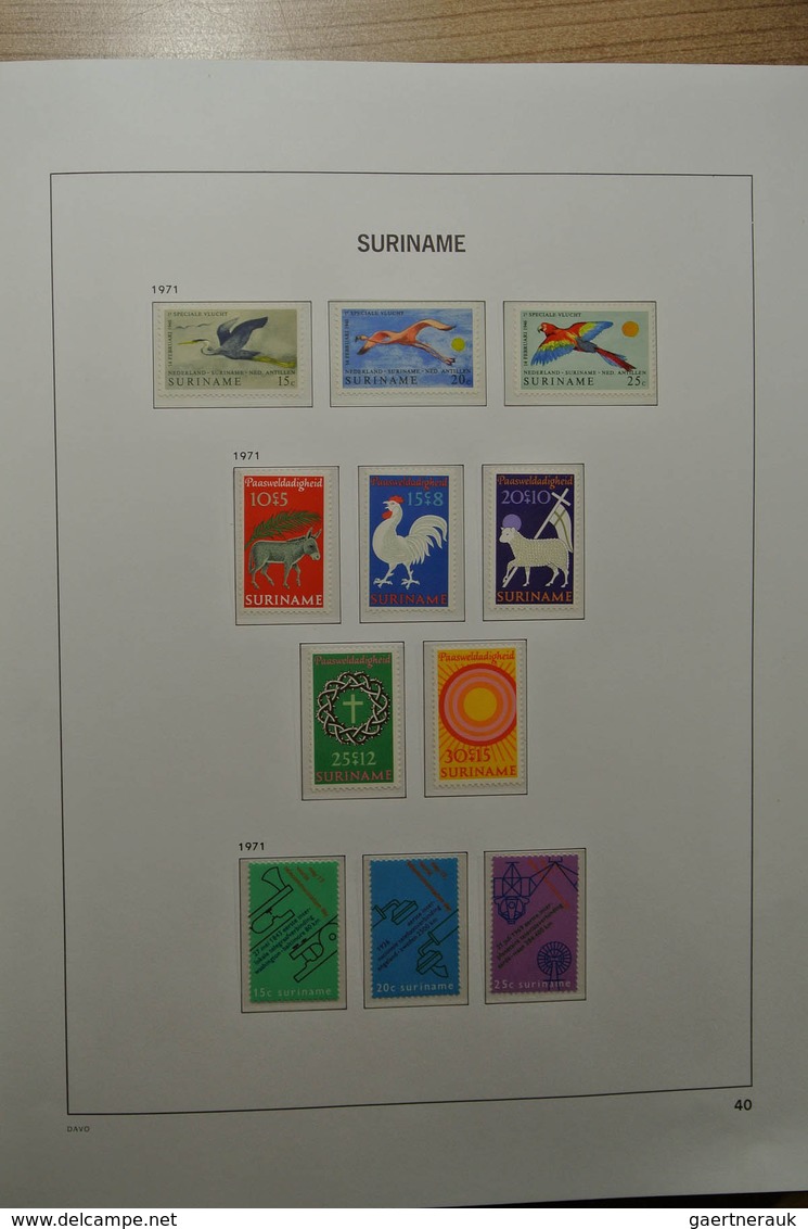 24150 Surinam: 1873-2000. Mostly MNH collection Surinam 1872-2000 in 2 Davo albums. Collection is till 194