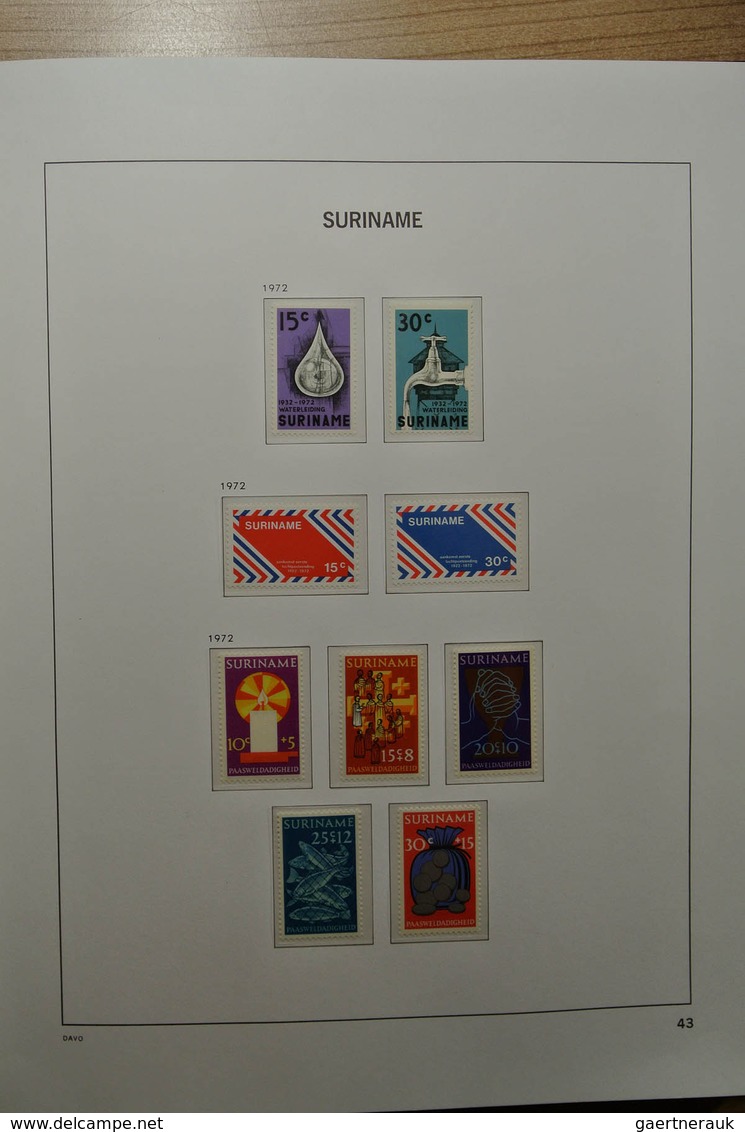 24150 Surinam: 1873-2000. Mostly MNH collection Surinam 1872-2000 in 2 Davo albums. Collection is till 194