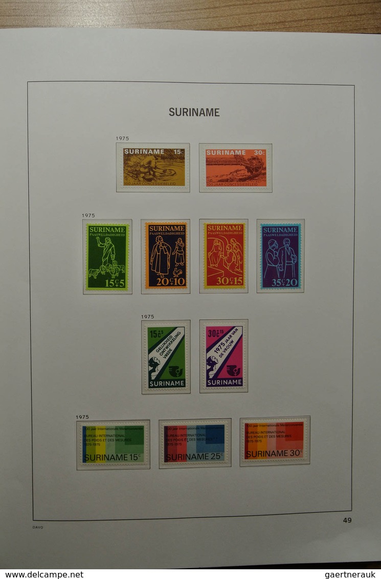 24150 Surinam: 1873-2000. Mostly MNH collection Surinam 1872-2000 in 2 Davo albums. Collection is till 194